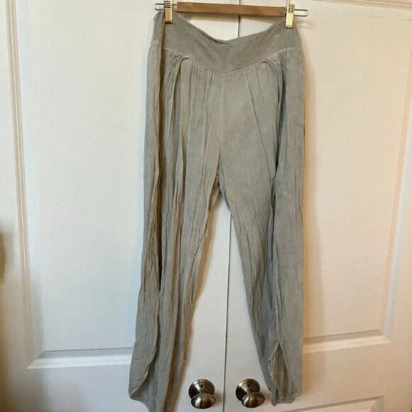 Boho Hippie Made in Italy Viscose Lightweight Semi Sheer Wrap Flowy Pants - Picture 1 of 5